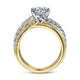 14K White-Yellow Gold Round Diamond Engagement Ring