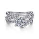 Platinum Round Free Form Diamond Engagement Ring