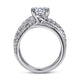 Platinum Round Free Form Diamond Engagement Ring