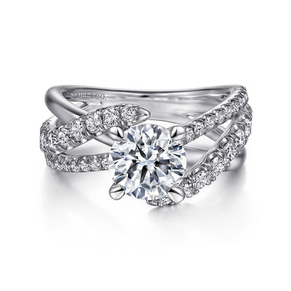 14K White Gold Round Diamond Engagement Ring