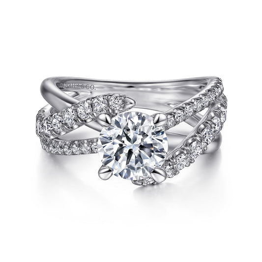 14K White Gold Round Diamond Engagement Ring