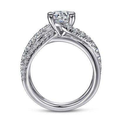 14K White Gold Round Diamond Engagement Ring