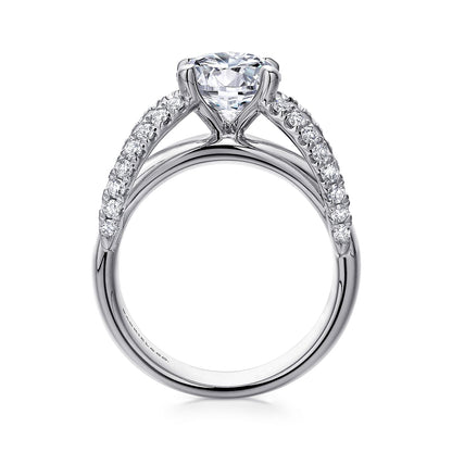 14K White Gold Round Diamond Engagement Ring