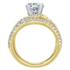 14K White-Yellow Gold Round Split Shank Diamond Engagement Ring