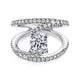 14K White Gold Round Split Shank Diamond Engagement Ring