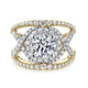 18K White-Yellow Gold Round Halo Diamond Engagement Ring
