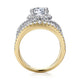18K White-Yellow Gold Round Halo Diamond Engagement Ring