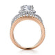 14K White-Rose Gold Round Halo Diamond Engagement Ring