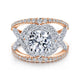 18K White-Rose Gold Round Halo Diamond Engagement Ring