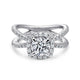 14K White Gold Cushion Halo Round Diamond Engagement Ring