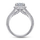 14K White Gold Round Halo Diamond Channel Set Engagement Ring