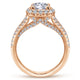 14K Rose Gold Round Halo Diamond Engagement Ring