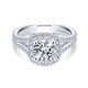 Platinum Round Halo Diamond Engagement Ring
