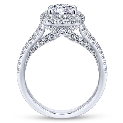 Platinum Round Halo Diamond Engagement Ring