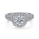 14K White Gold Round Halo Diamond Engagement Ring