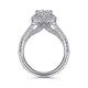 14K White Gold Round Halo Diamond Engagement Ring