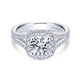 18K White Gold Round Halo Diamond Engagement Ring