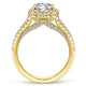 14K Yellow Gold Round Halo Diamond Engagement Ring