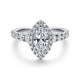 14K White Gold Marquise Halo Diamond Engagement Ring