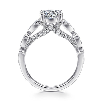 14K White Gold Round Diamond Engagement Ring