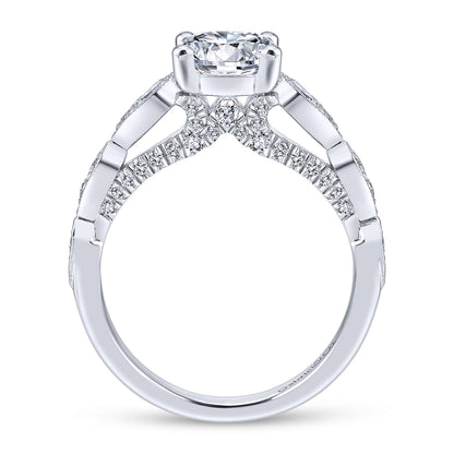 18K White Gold Round Diamond Engagement Ring
