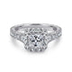 14K White-Rose Gold Princess Halo Diamond Engagement Ring