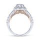 14K White-Rose Gold Round Halo Diamond Engagement Ring