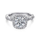 18K White Gold Round Halo Diamond Engagement Ring