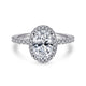 14K White Gold Oval Halo Diamond Engagement Ring