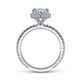18K White Gold Oval Halo Diamond Engagement Ring