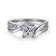 Gabriel & Co. ER13449W44JJ 14K White Gold Princess Cut Twisted Diamond Engagement Ring