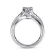 Gabriel & Co. ER13449W44JJ 14K White Gold Princess Cut Twisted Diamond Engagement Ring