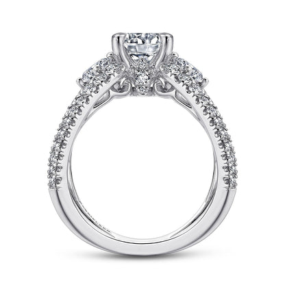 18K White Gold Round Diamond Engagement Ring