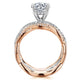 14K White-Rose Gold Round Twisted Diamond Engagement Ring