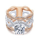 14K White-Rose Gold Round Twisted Diamond Engagement Ring