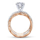 14K White-Rose Gold Round Twisted Diamond Engagement Ring