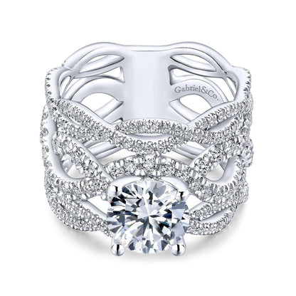 14K White Gold Round Diamond Engagement Ring