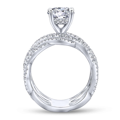 14K White Gold Round Diamond Engagement Ring