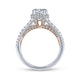 14K White-Rose Gold Hidden Halo Round Diamond Engagement Ring