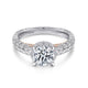 14K White-Rose Gold Hidden Halo Round Diamond Engagement Ring