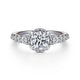14K White-Rose Gold Hidden Halo Round Diamond Engagement Ring