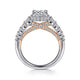 14K White-Rose Gold Hidden Halo Round Diamond Engagement Ring