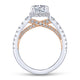 14K White-Rose Gold Hidden Halo Round Diamond Engagement Ring