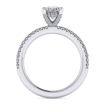 Gabriel & Co. ER13903O4W44JJ 14K White Gold Oval Diamond Engagement Ring
