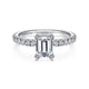 Gabriel & Co. ER13904E4W44JJ 14K White Gold Emerald Cut Diamond Engagement Ring