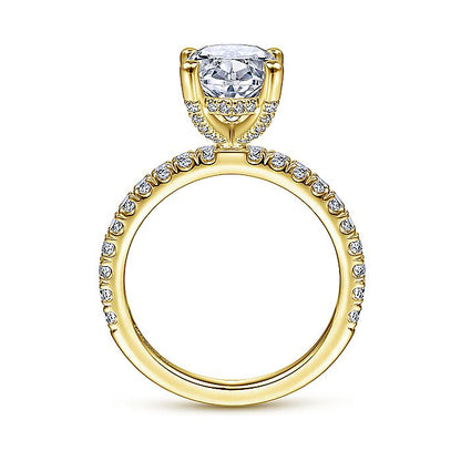 Gabriel & Co. ER13904O8Y44JJ 14K Yellow Gold Oval Diamond Engagement Ring