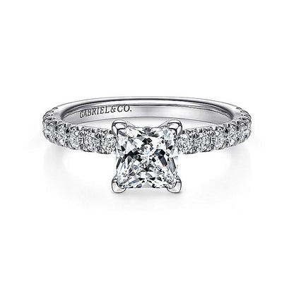 Gabriel & Co. ER13904S4W44JJ 14K White Gold Princess Cut Diamond Engagement Ring