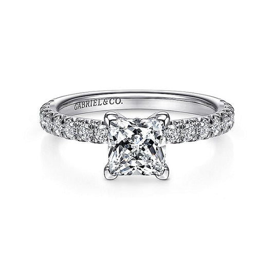 Gabriel & Co. ER13904S4W44JJ 14K White Gold Princess Cut Diamond Engagement Ring