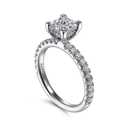 Gabriel & Co. ER13904S4W44JJ 14K White Gold Princess Cut Diamond Engagement Ring