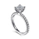 Gabriel & Co. ER13904S4W44JJ 14K White Gold Princess Cut Diamond Engagement Ring